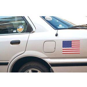 American Flag Car Magnets . Size: 7.5" x 12" . (2) Pac Set . Heavy Duty Magnets